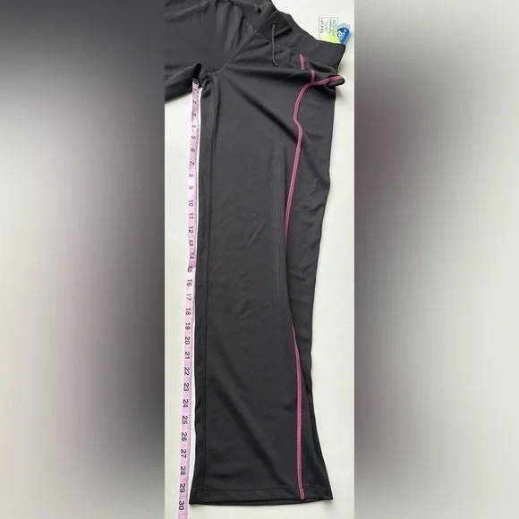 NWT MTA Sport Black Pink Mid Rise Mesh Look Activewear Sweat Pants Women’s Small - Picture 7 of 8